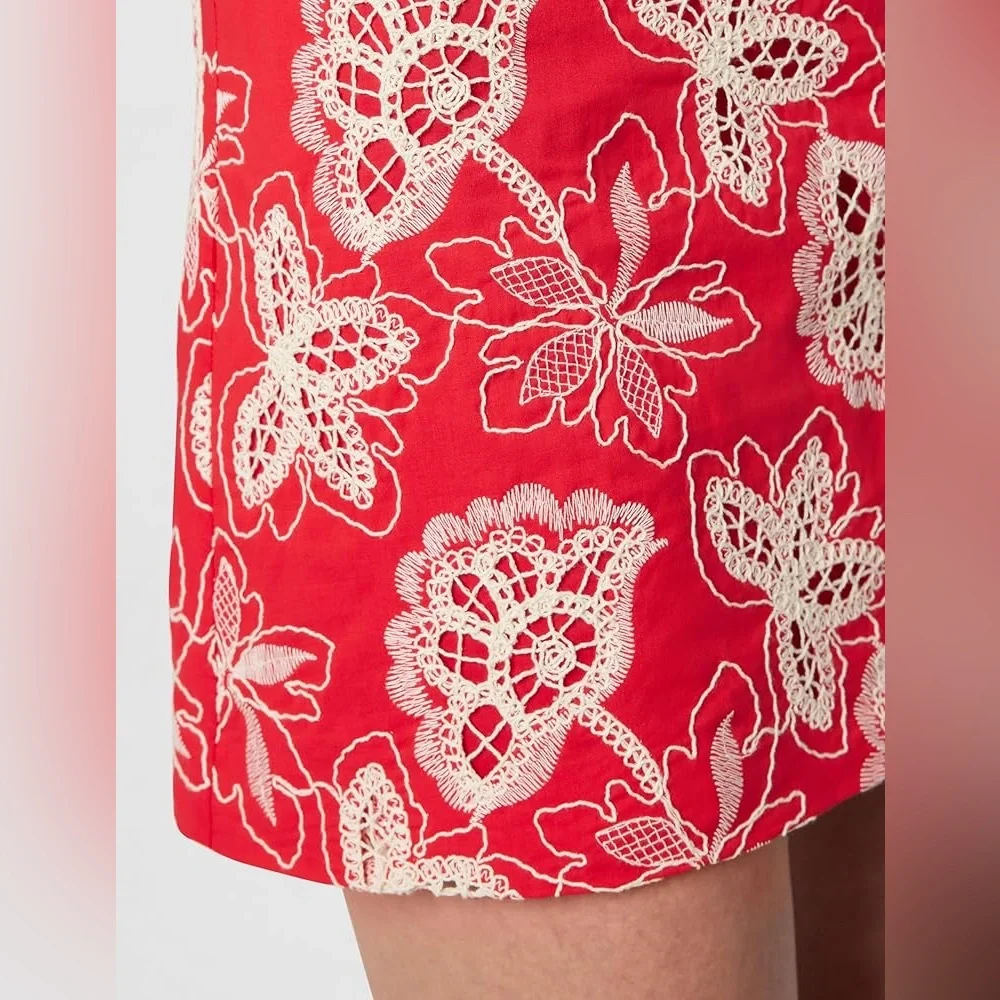 Ramy Brook Red Dawn Floral Cotton A-Line Mini Skirt Size 2- NWT $295 Retail - Picture 5 of 10